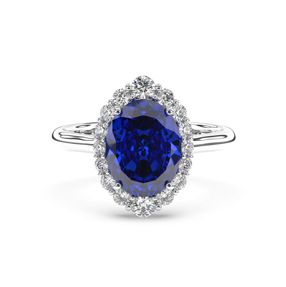 Anneau Ama Femme Colore in Or blanc Zaffiro sintetico 2.35 Ct AMA-AN-C3011-128-1-13-LG-Z-OV - AMA-AN-C3011-128-1-13-LG-Z-OV